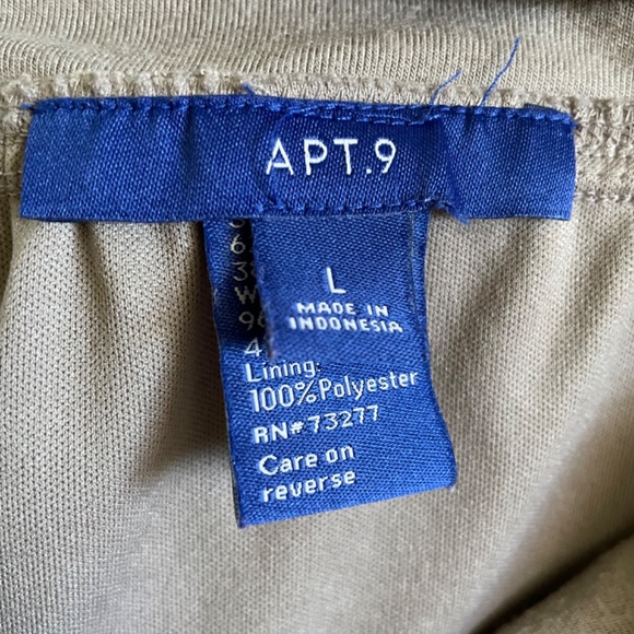 Apt. 9 Handkerchief Hem Maxi Skirt Khaki Size Large - Picture 4 of 8